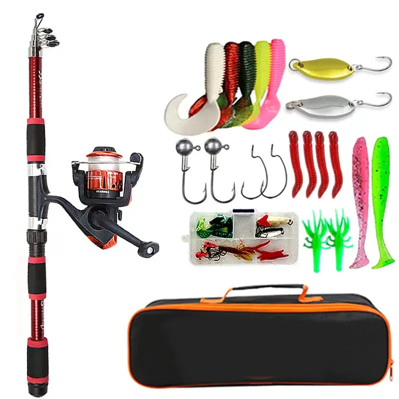 Telescopic Fishing Rod Set – Portable Spinning Reel Kit for Outdoor Travel
