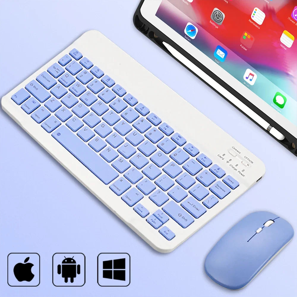 Wireless Bluetooth Keyboard and Mouse Set for iPad and Android Tablets