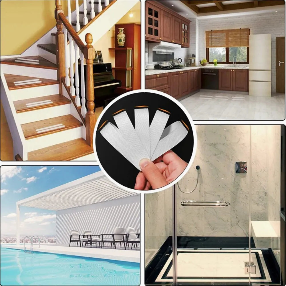 Transparent Anti-Slip Strips – Adhesive Safety Treads for Bathtubs and Stairs