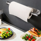 Adhesive Paper Towel Holder – Wall Mounted Rack for Kitchen and Bathroom