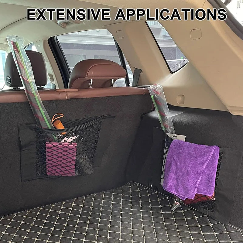 Car Trunk Storage Net – Elastic Mesh Organizer for Cargo and Safety