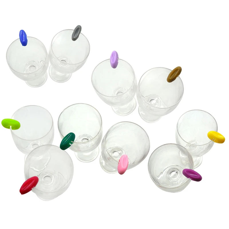 Silicone Wine Glass Marker Charms – Drink Labels for Party Bar Accessories