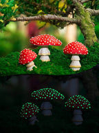 Glow In The Dark Mushroom Figurines – Resin Miniatures for Fairy Gardens