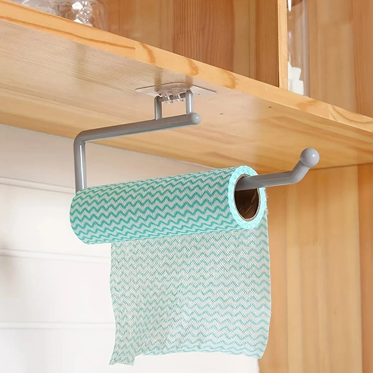 Wall-Mounted Paper Towel Rack – Adhesive Holder for Kitchen and Bathroom