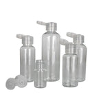 Clear PET Flip Lid Bottles – Travel Size Cosmetic Containers for Liquid Samples