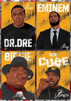 Hip Hop Canvas Wall Art – Notorious BIG and Tupac Poster for Home Decor