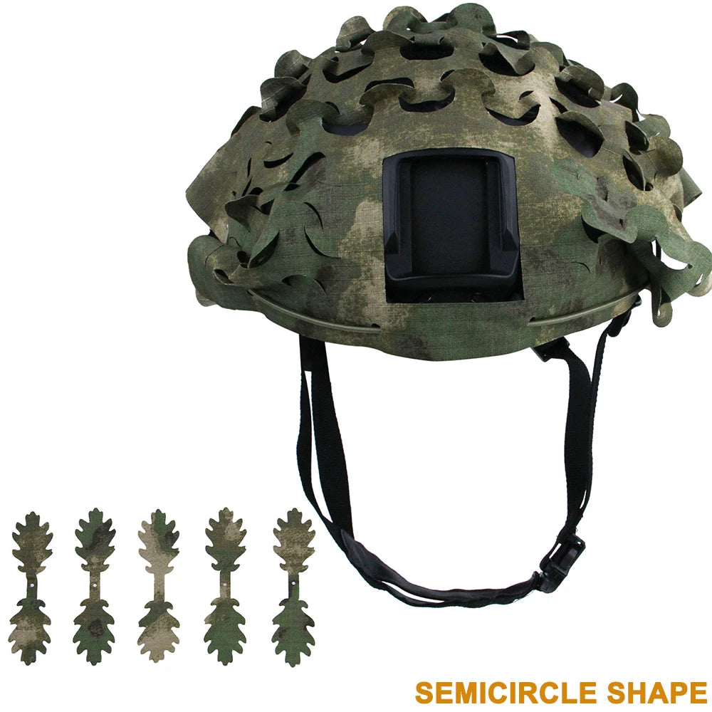 3D Camo Mesh Helmet Cover – Laser Cut Leaf Accessory for Airsoft and Hunting