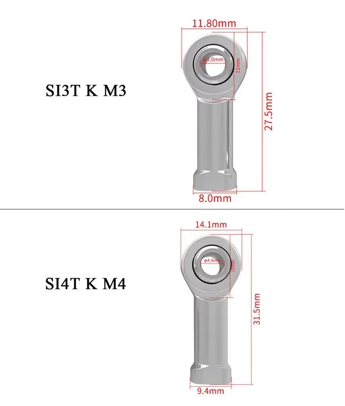 Fisheye Ball Bearing Rod Ends – M3 M4 Female Thread for 3D Printer Parts