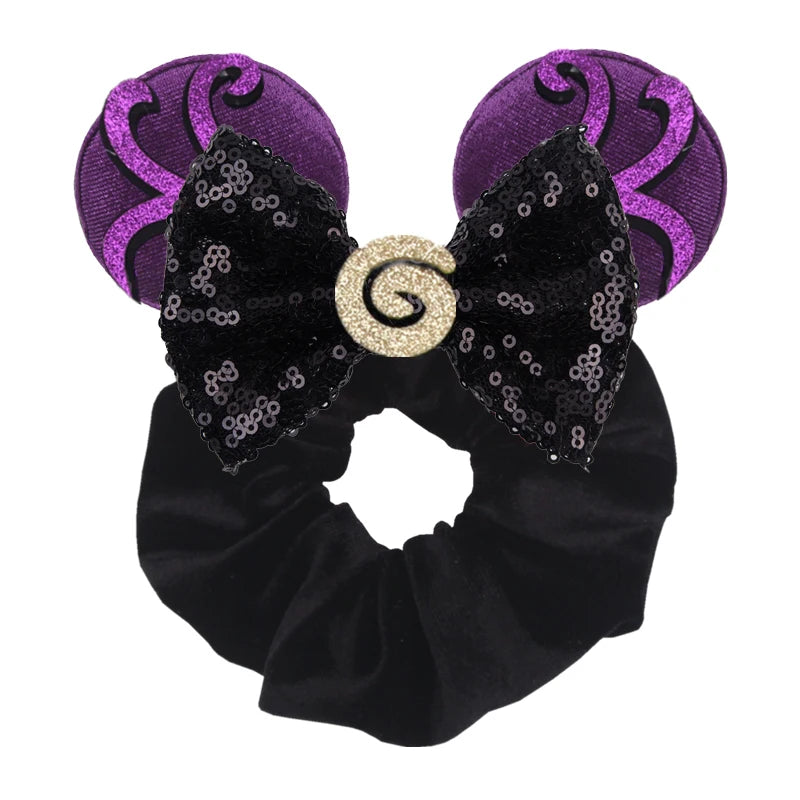 Velvet Sequin Mouse Ear Scrunchies – Elastic Hair Accessories for Kids Party