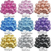 Metallic Assorted Balloons – Decorative Party Decor for Weddings and Birthdays