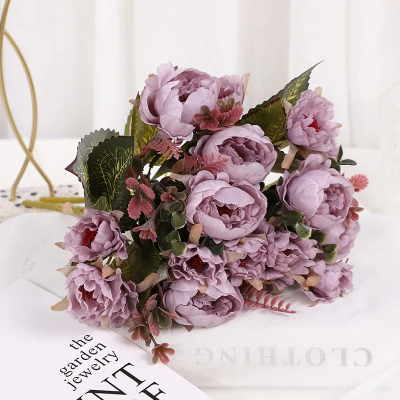 Artificial Peony Flower Bundle – Silk Floral Arrangement for Wedding Decor