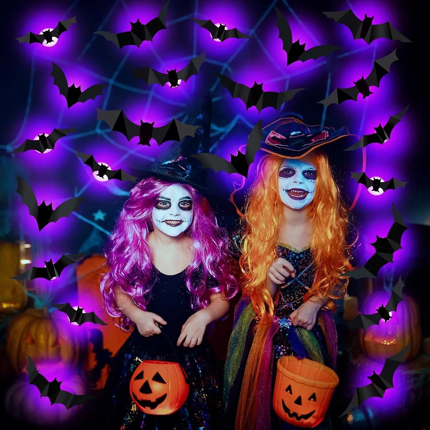 3D LED Bat Spider Wall Light – Decorative Halloween Party Glow Sticker