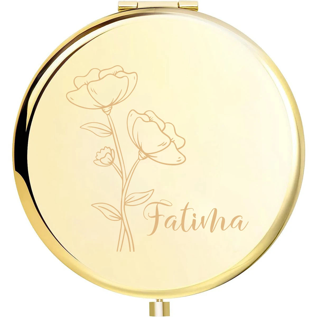 Custom Engraved Floral Hand Mirror – Personalized Wedding Guest Gift
