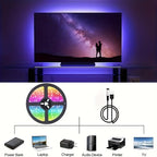 Bluetooth LED Strip Lights – RGB Color Changing Tape for TV Bedroom Lighting