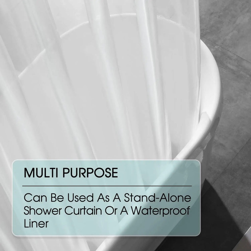 Clear PEVA Shower Curtain – Waterproof Mildew-Resistant Liner for Bathroom