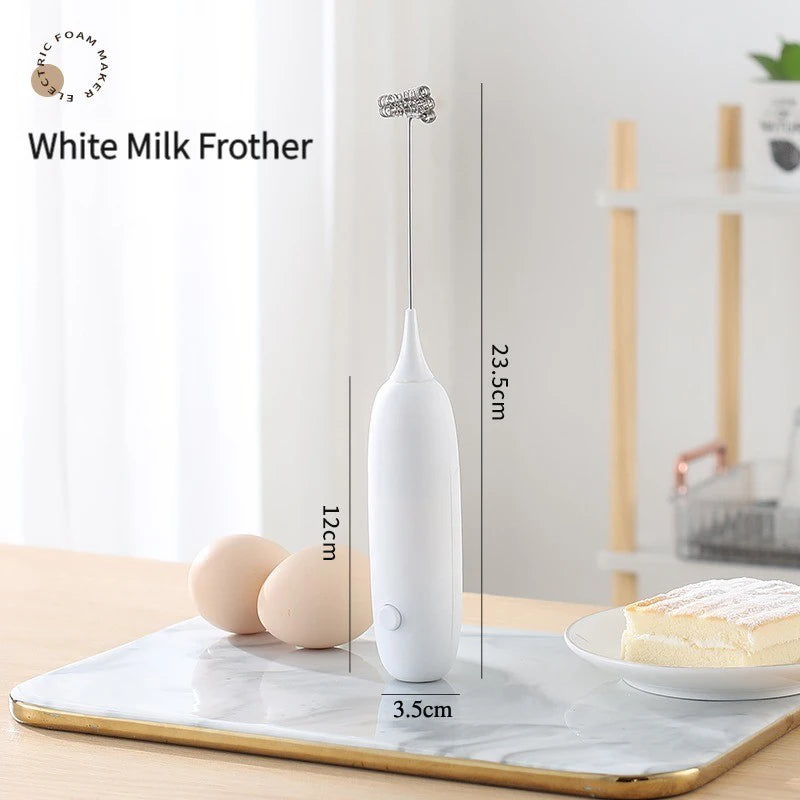Handheld Electric Milk Frother – Automatic Kitchen Whisk for Coffee Foaming