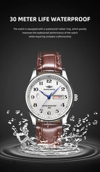 Stainless Steel Quartz Watch – Arabic Numerals Calendar for Men Gifts
