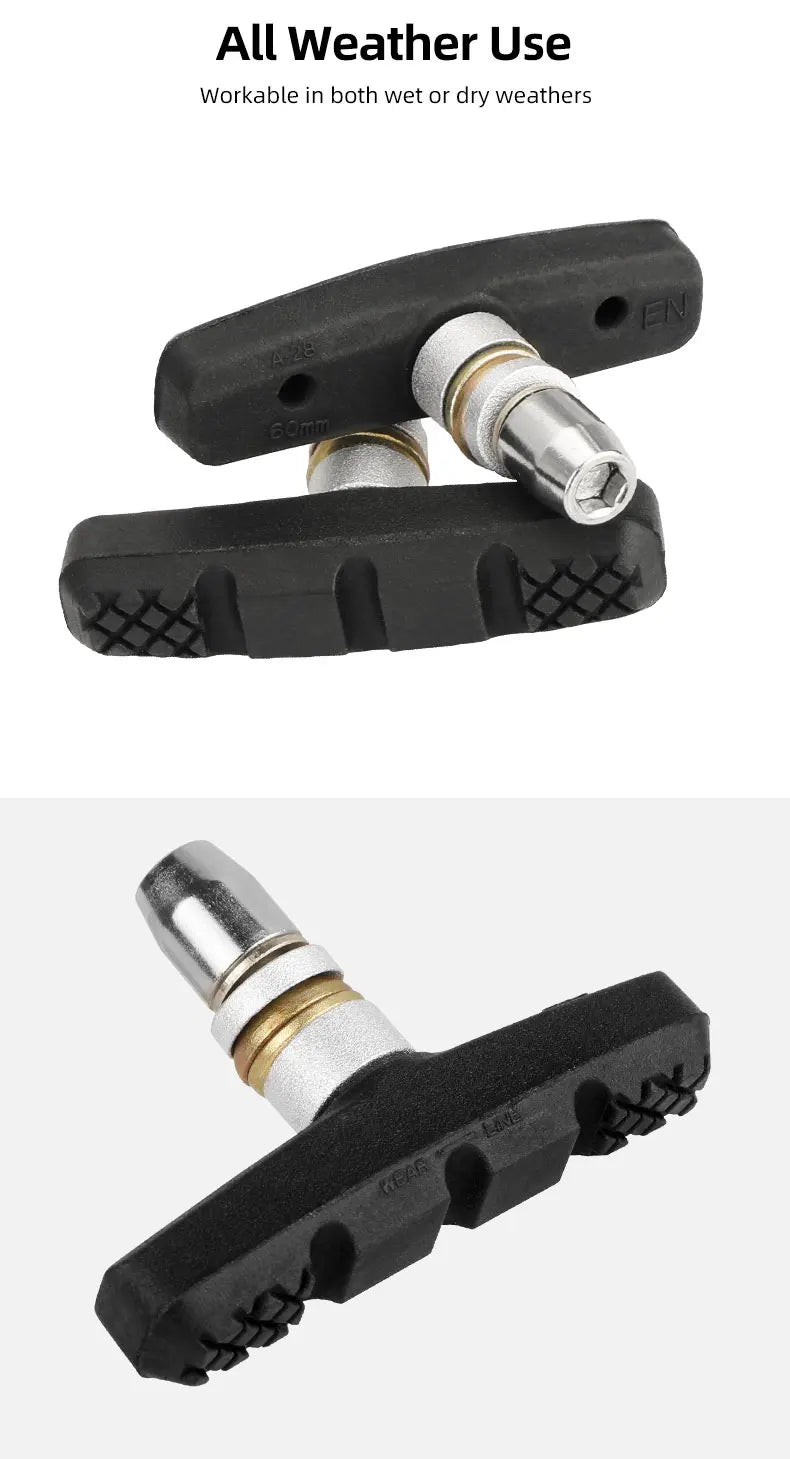 60mm Threaded V-Brake Pads – All-Weather MTB Brake Shoes for Mountain Bikes