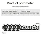 3D Aluminum Car Badge Emblems – Interior Audio Decoration for Audi Models