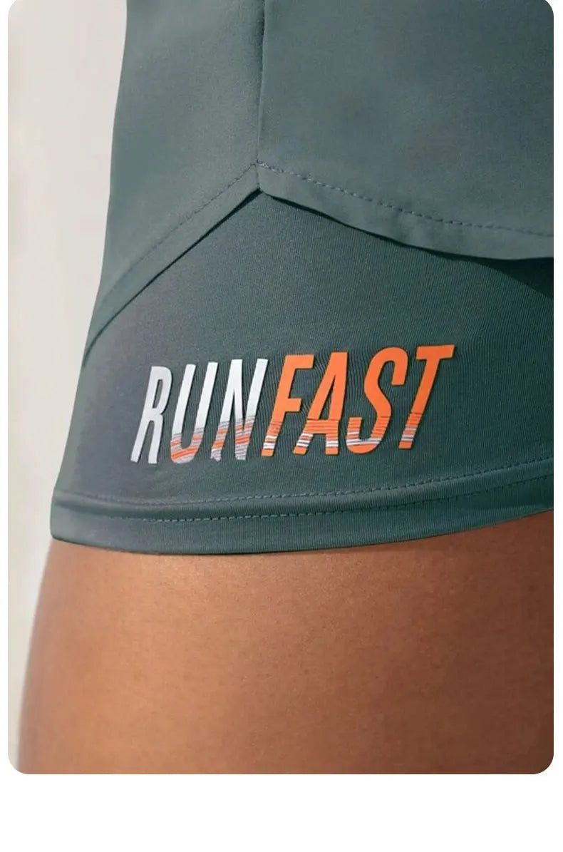 High Rise Yoga Shorts – Two-in-One Athletic Apparel for Gym Running