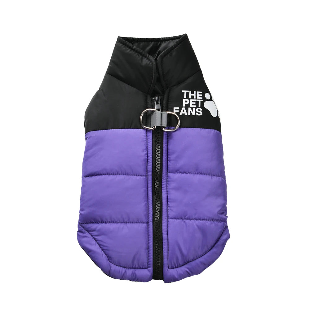 Reflective Dog Jacket – Windproof Winter Coat with D-ring for Small Dogs