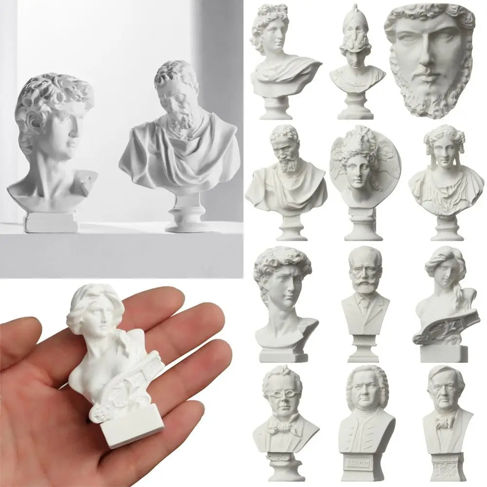 Mini Greek Mythology Bust – Plaster Sculpture for Art Drawing Practice
