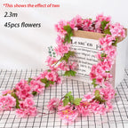 1.8m Silk Cherry Blossom Garland – Artificial Floral Vine for Wedding Decor