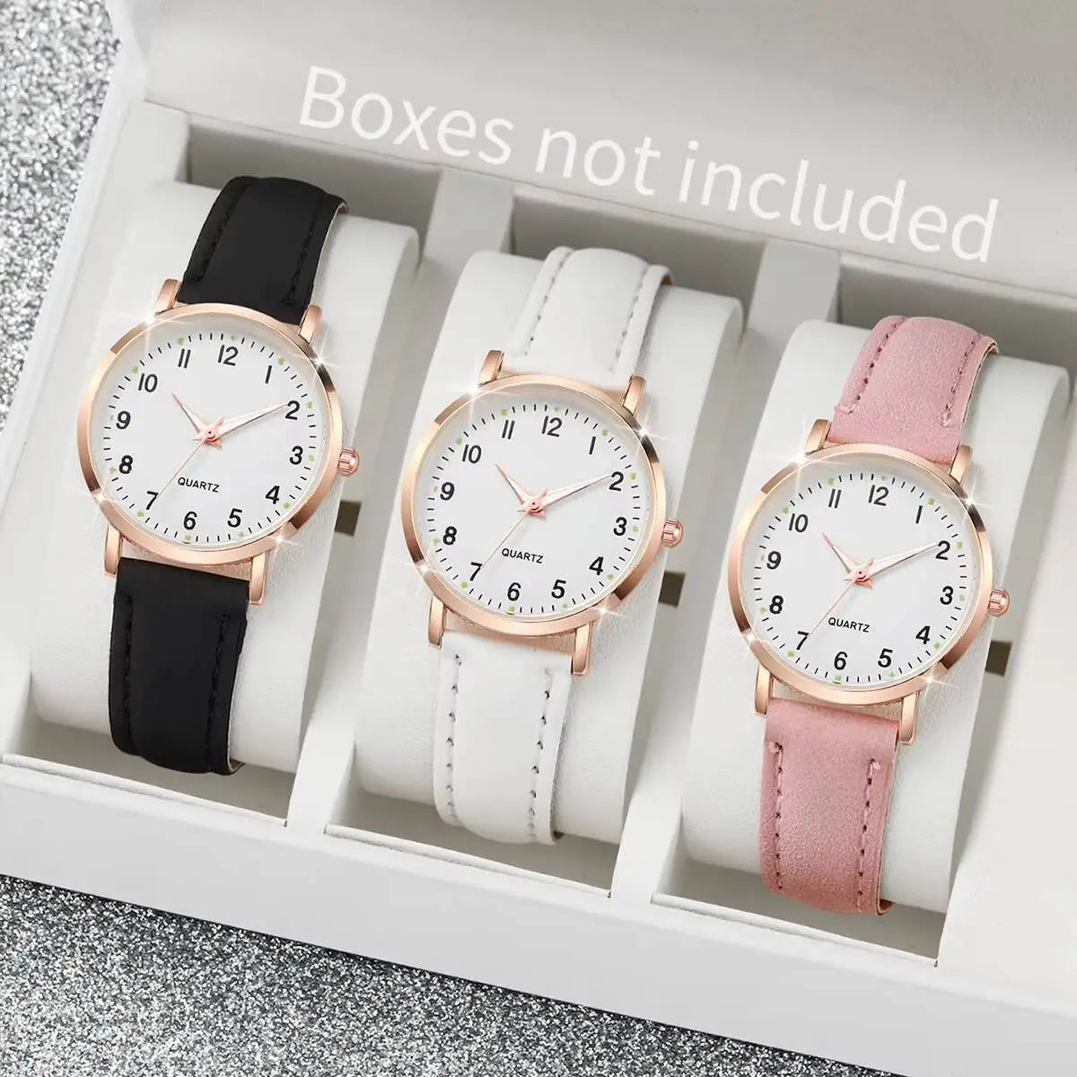 Arabic Dial Quartz Wristwatch – Leather Strap Casual Gift for Women