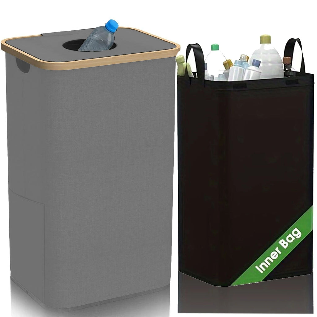 100L Kitchen Recycling Bin – Removable Tote Bags for Waste Sorting