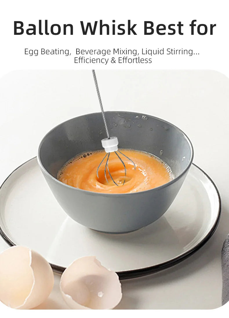 Electric Milk Frother – Wireless Handheld Foam Maker for Coffee and Baking