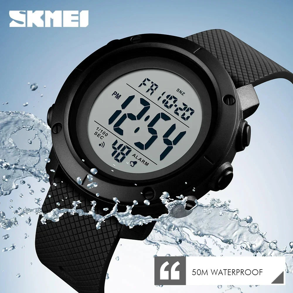 Digital Sports Watch – 5Bar Waterproof Alarm for Men Training