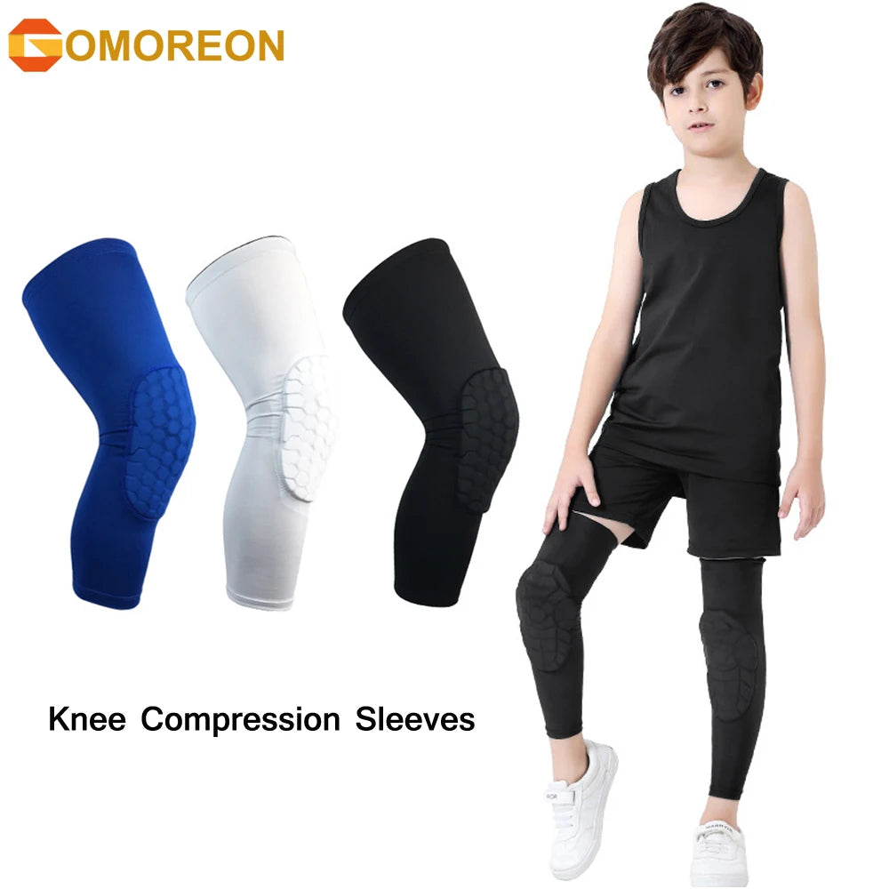 Honeycomb Compression Knee Guards – Youth Protective Gear for Sports