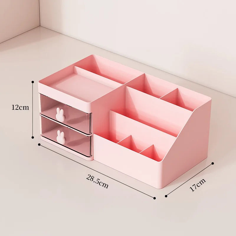 Transparent Cosmetic Organizer – Desktop Storage Drawers for Office Desks