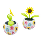 Solar Dancing Sunflower and Butterfly – Dashboard Figurine for Desk Decor