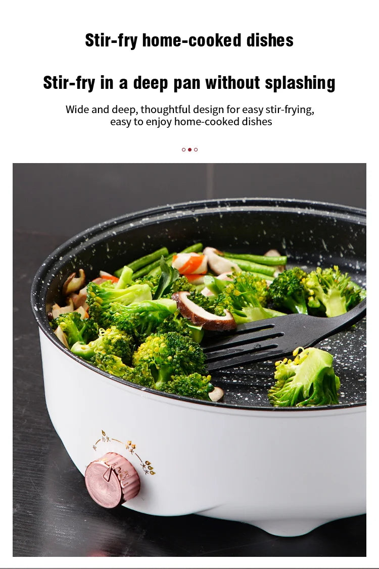 Electric Non-Stick Multicooker – Portable Frying Pan for Home Cooking