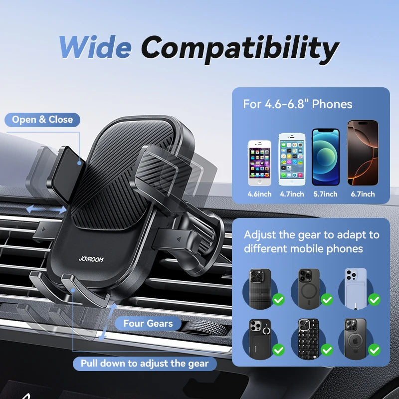 Universal Car Phone Mount – 360° Rotating Air Vent Holder for Smartphone