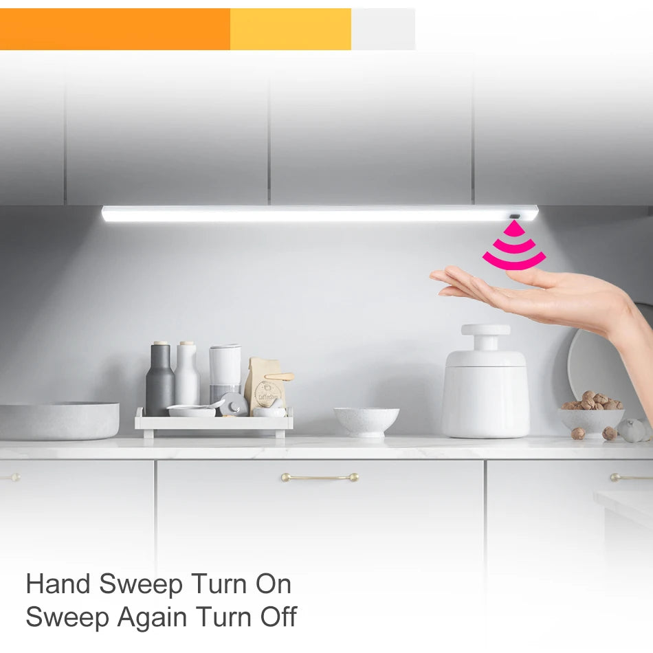 LED USB Hand Sweep Strip Light – Motion Sensor Desk Lamp for Kitchen Cabinet
