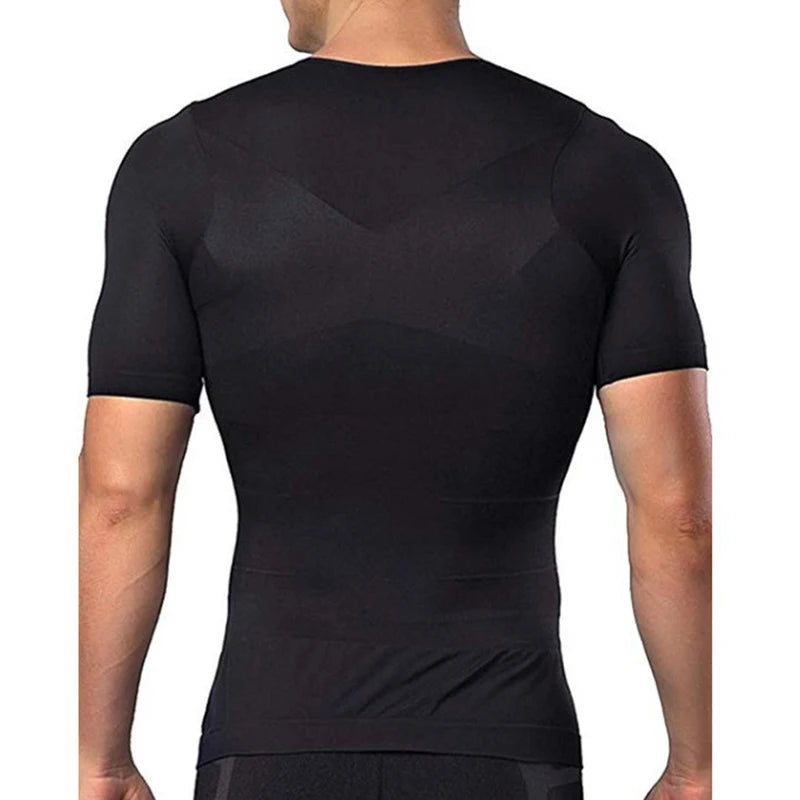 Mens Compression Undershirt – Seamless Slimming Body Shaper for Gynecomastia