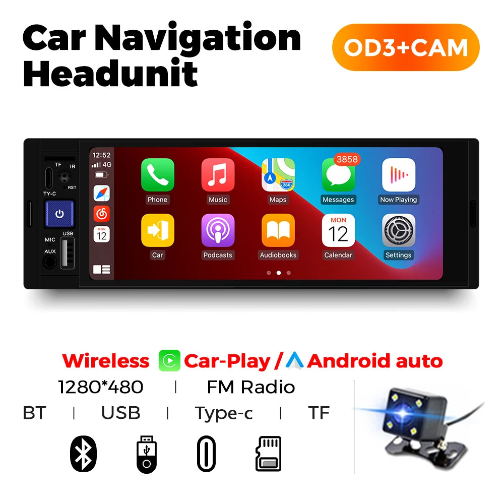 Car Multimedia Player – 6.86 Inch Touchscreen for Apple CarPlay and Android
