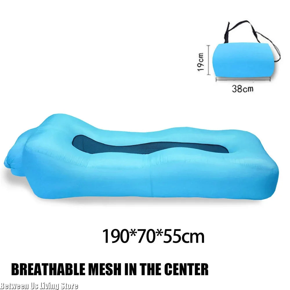 Inflatable Sofa Bed – Extra Wide Non-Roll Air Lounger for Beach and Garden