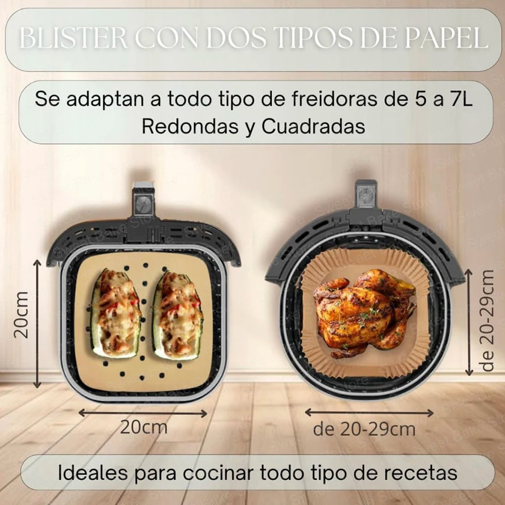 Perforated Parchment Paper – 20cm Square Non-Stick Mat for Air Fryers
