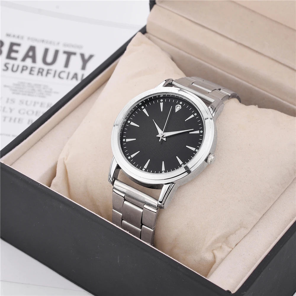 Stainless Steel Couple Watch – Silver Mesh Quartz for Fashion Accessories