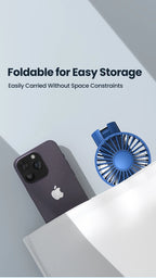 Portable Handheld USB Fan – 5000mAh Rechargeable Desk Fan for Outdoor Travel