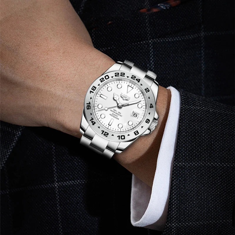 Luxury Steel Quartz Watch – Waterproof Military Sport Accessory for Men