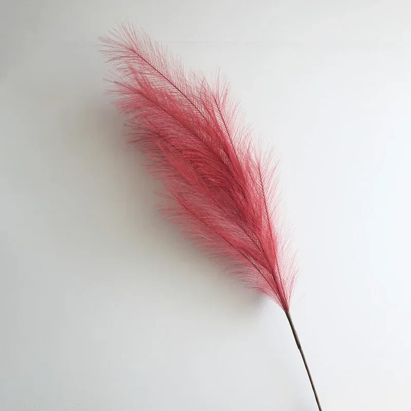 Faux Pampas Grass Decor – 39-inch Fluffy Reed Bouquet for Boho Home Wedding