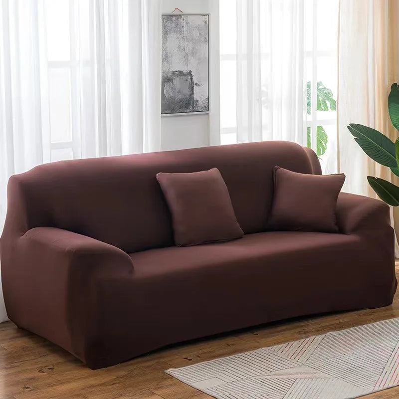 Stretch Milk Silk Sofa Cover – Fitted Couch Slipcover for Living Room Furniture