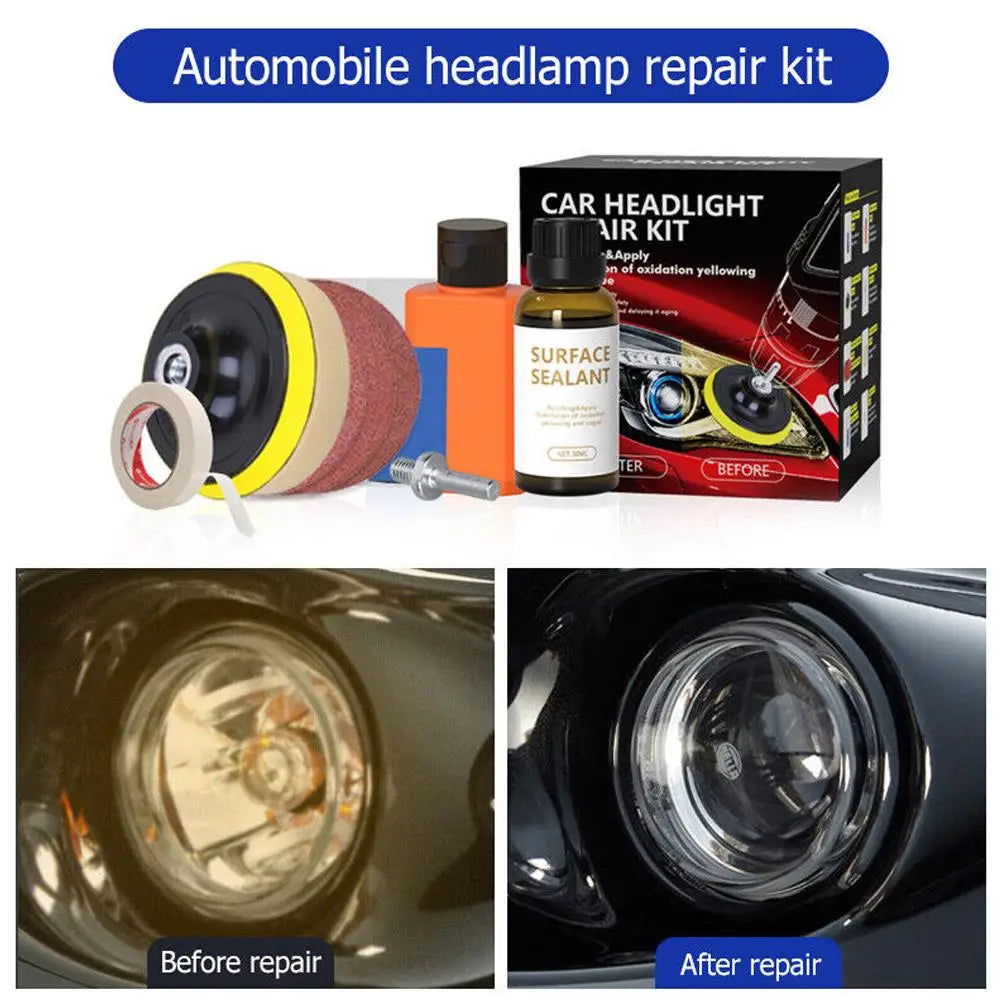 Car Headlight Restoration Kit – Chemical Polish for Auto Headlamp Repair