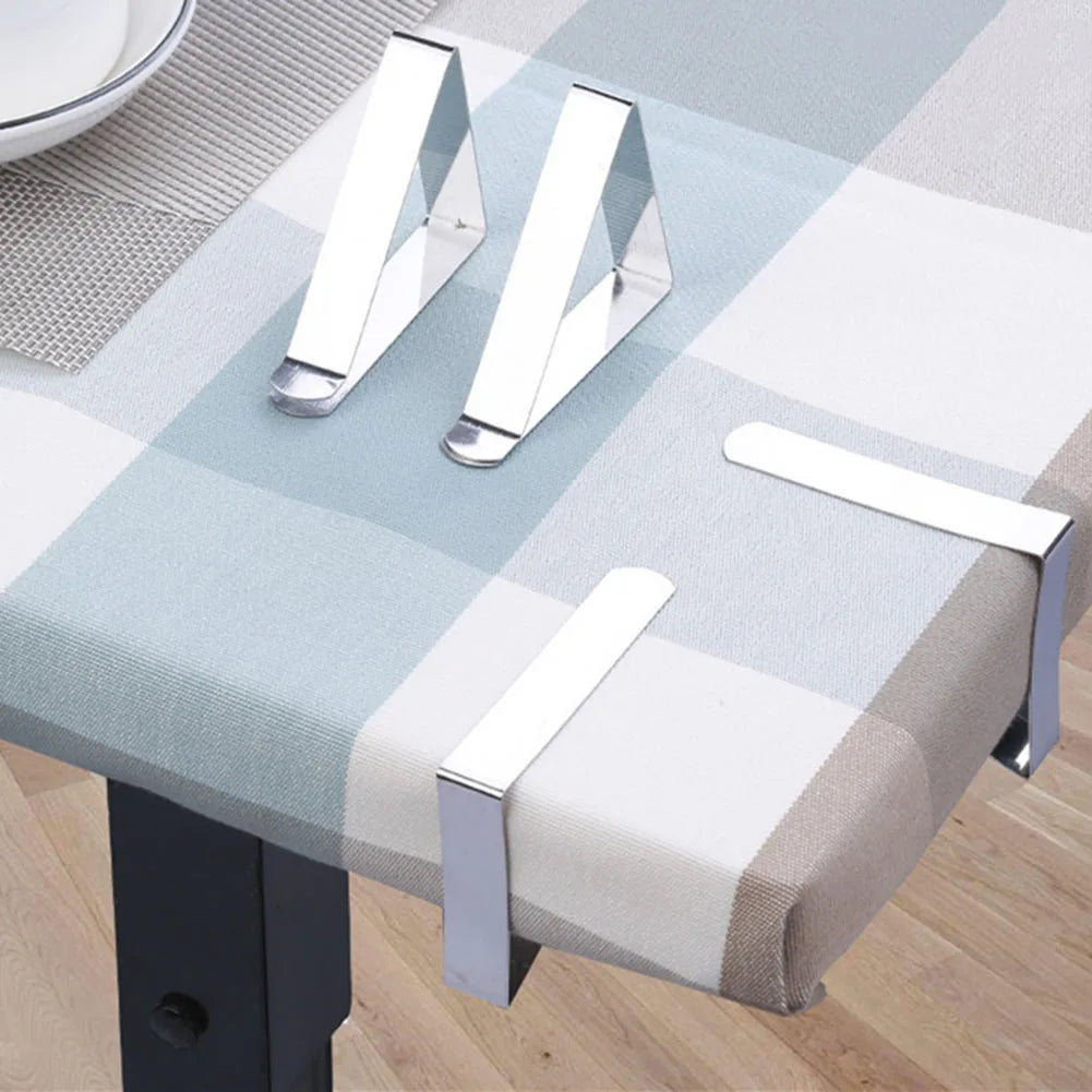 Stainless-Steel Tablecloth Clips – Adjustable Holders for Picnic and Wedding
