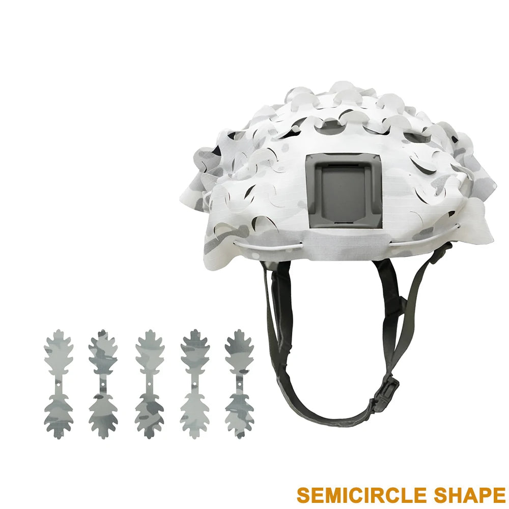 3D Camo Mesh Helmet Cover – Laser Cut Leaf Accessory for Airsoft and Hunting