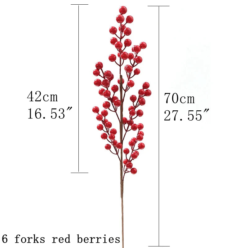 Artificial Gold Berry Bouquet – Floral Branch for Christmas Tree Decoration